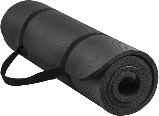 All purpose exercise yoga mat with carrying strap - Bevelse